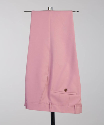 Men's Pink Tuxedo-Asymmetrical Satin Lapel