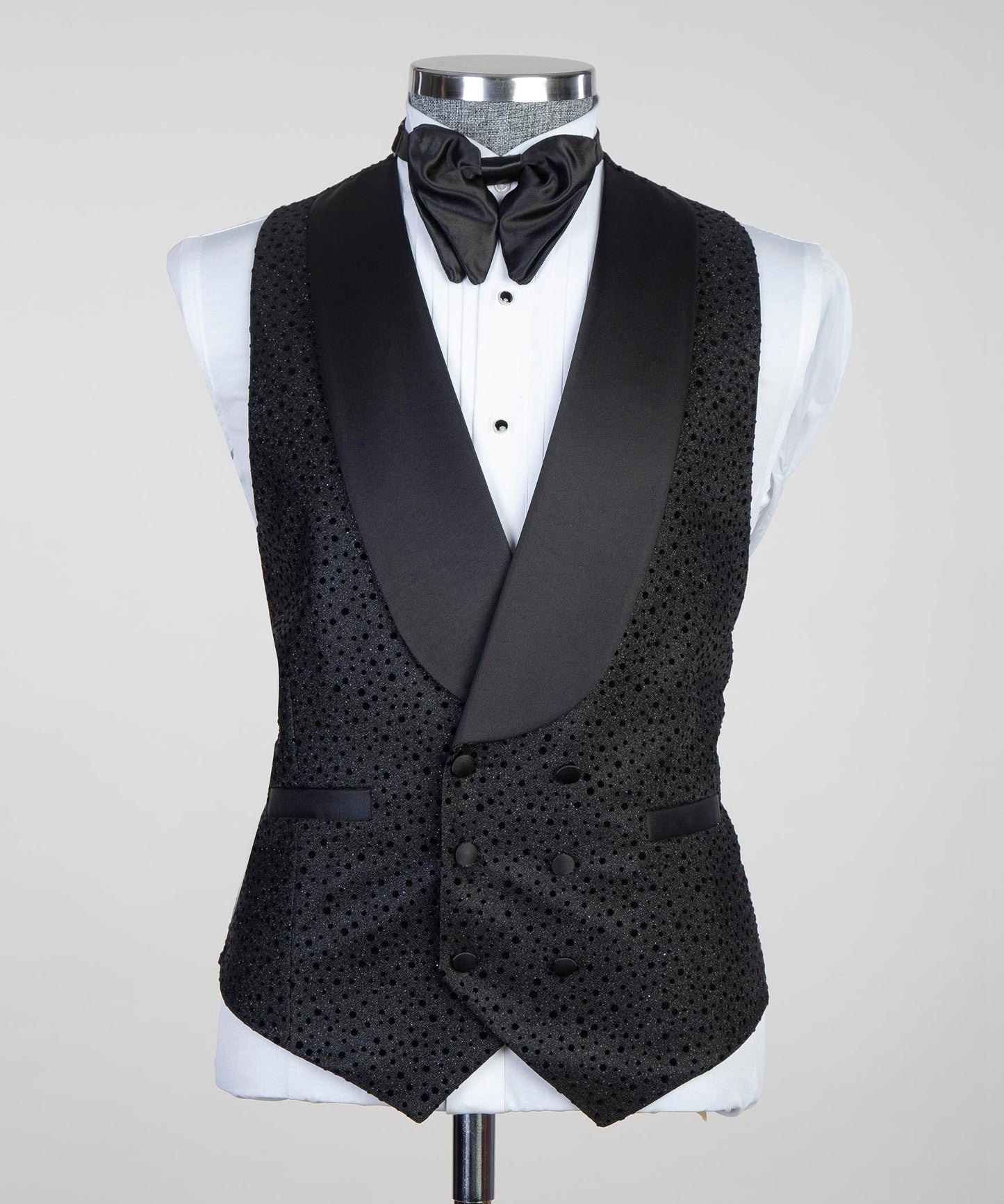Men's 3 Piece Shining Black Tuxedo