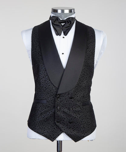 Men's 3 Piece Shining Black Tuxedo