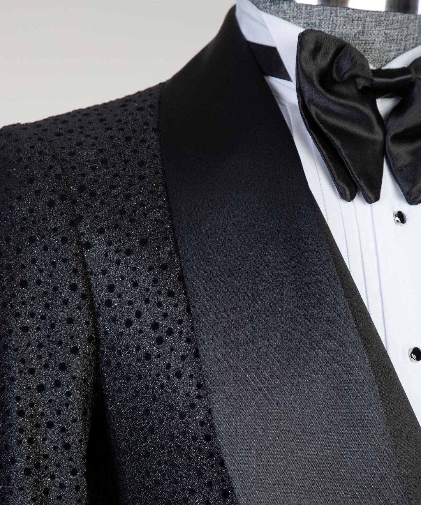 Men's 3 Piece Shining Black Tuxedo