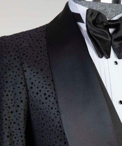 Men's 3 Piece Shining Black Tuxedo