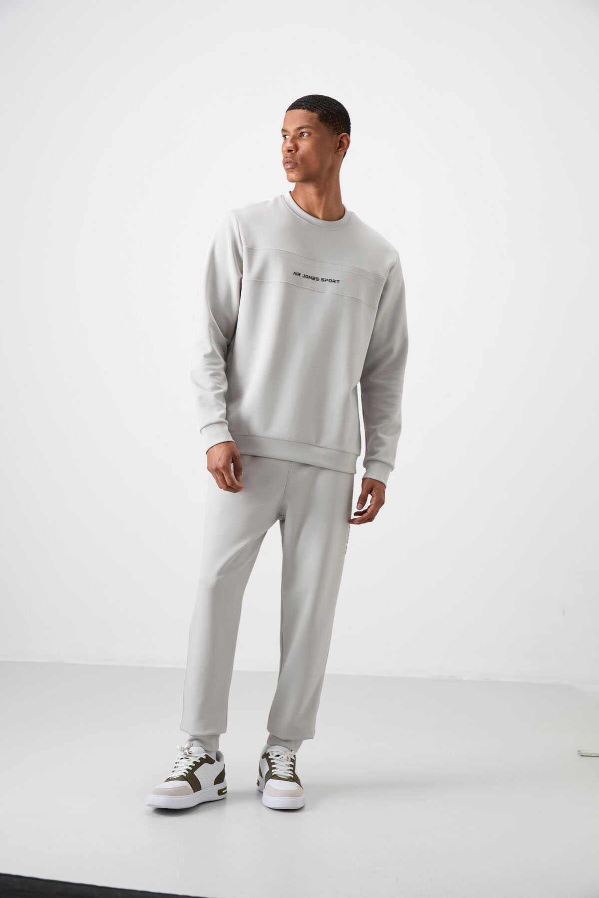 Men's Stone Grey Soft Fit Tracksuit Set