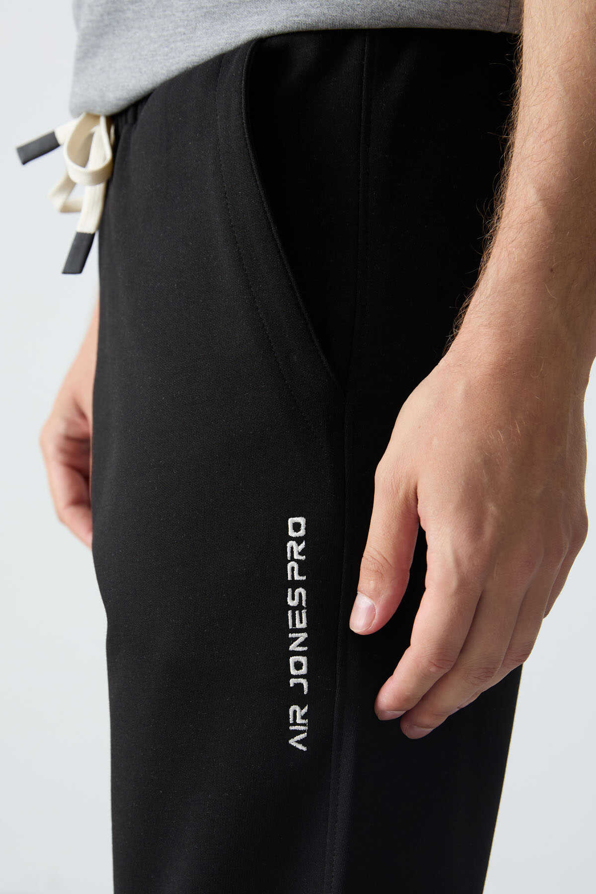 Men's-Grey-Black-Short Sleeve-Tracksuit Set