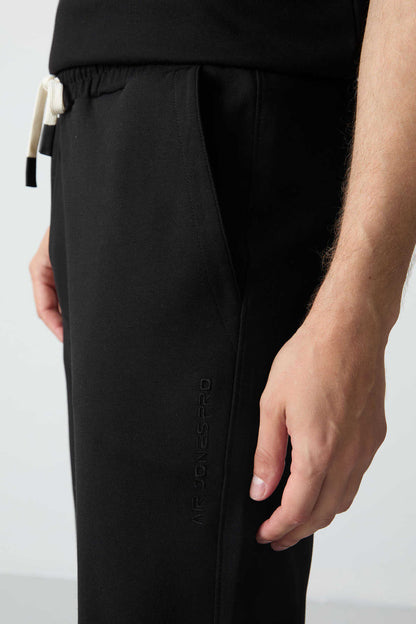 Men's-Black-Short Sleeve-Tracksuit Set