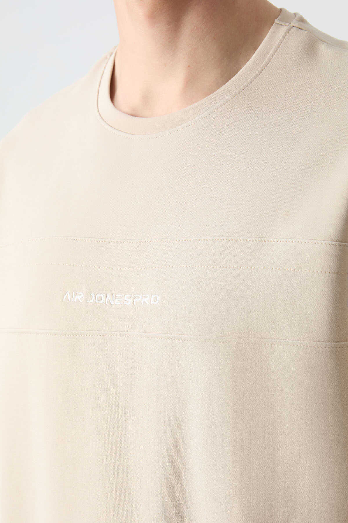 Men's-Cream-Short Sleeve-Tracksuit Set