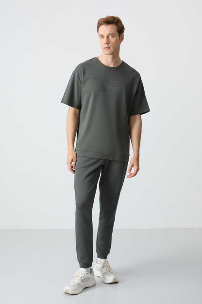 Men's-Green-Short Sleeve-Tracksuit Set