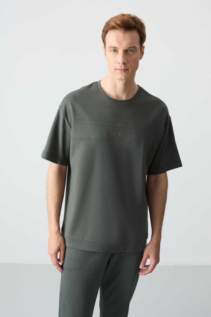 Men's-Green-Short Sleeve-Tracksuit Set