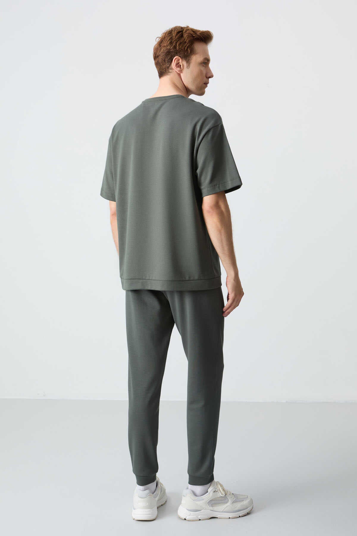 Men's-Green-Short Sleeve-Tracksuit Set
