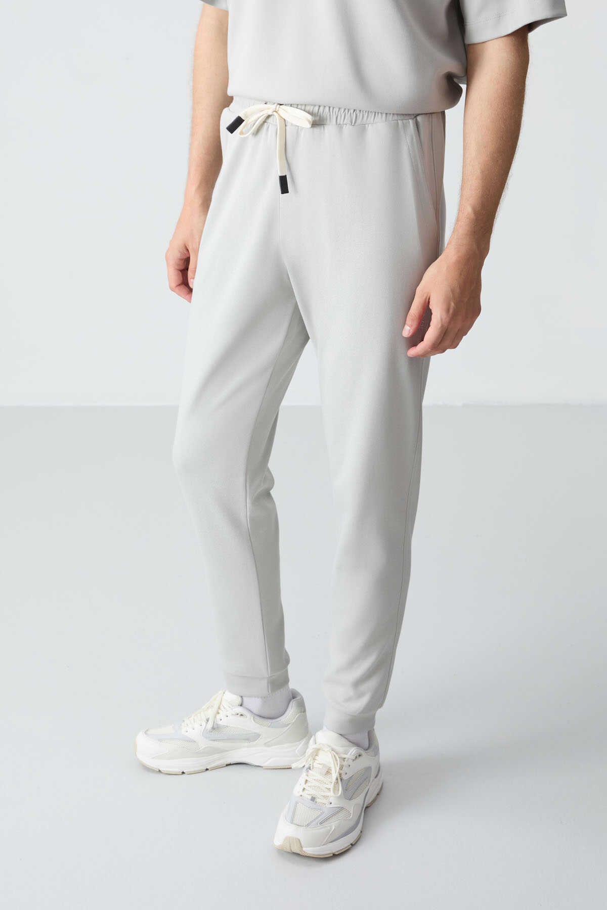 Men's-Grey-Short Sleeve-Tracksuit Set