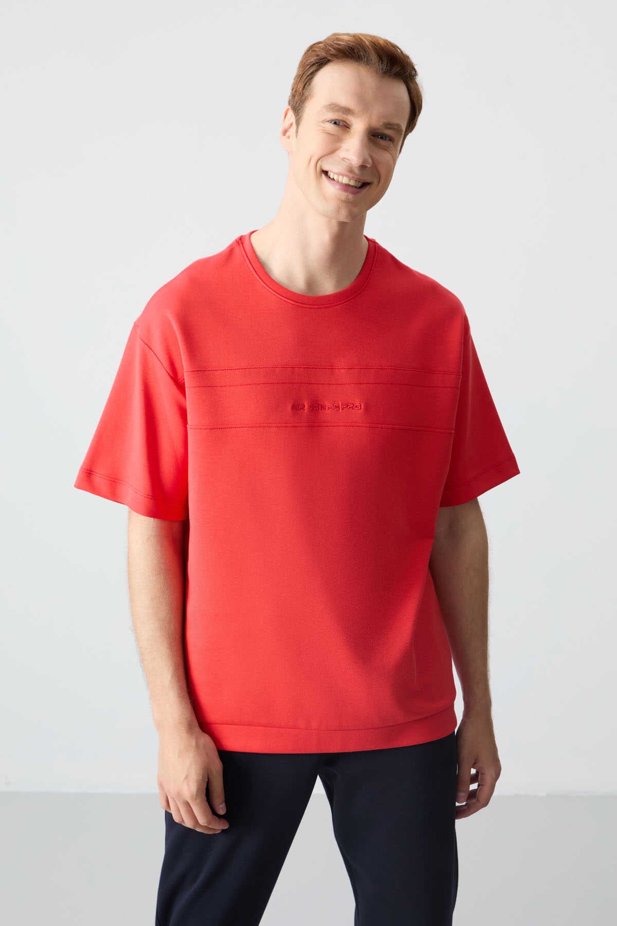 Men's-Red-Navy-Short Sleeve-Tracksuit Set