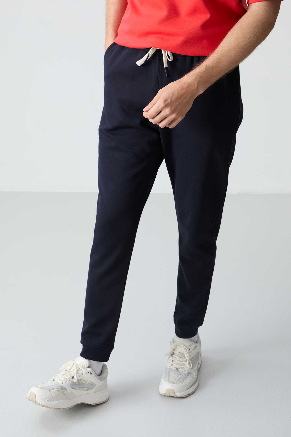 Men's-Red-Navy-Short Sleeve-Tracksuit Set