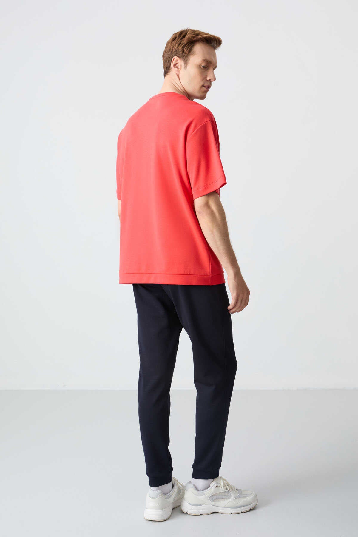 Men's-Red-Navy-Short Sleeve-Tracksuit Set