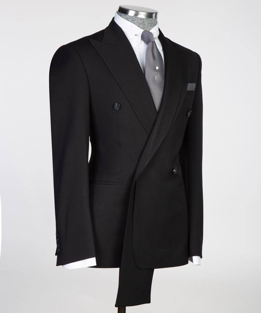 Shawl Design Double Breasted Black Suit