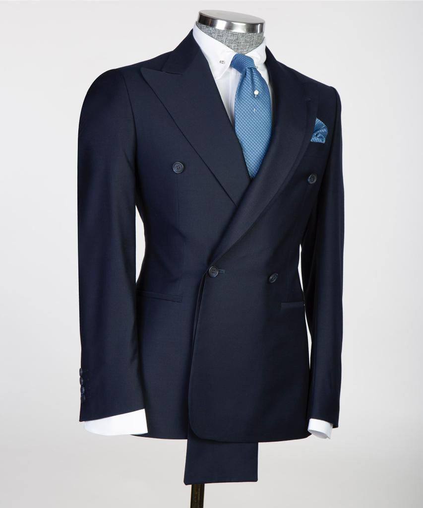 Shawl Design Double Breasted Navy Suit