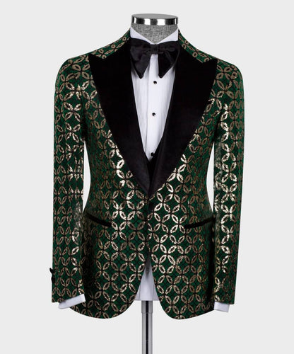 Men's 3 Piece Velvet Shiny Tuxedo