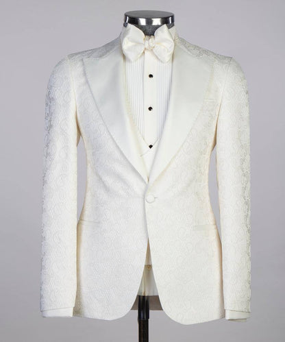 Men's 3 Piece Cream/Beige Tuxedo, Suit