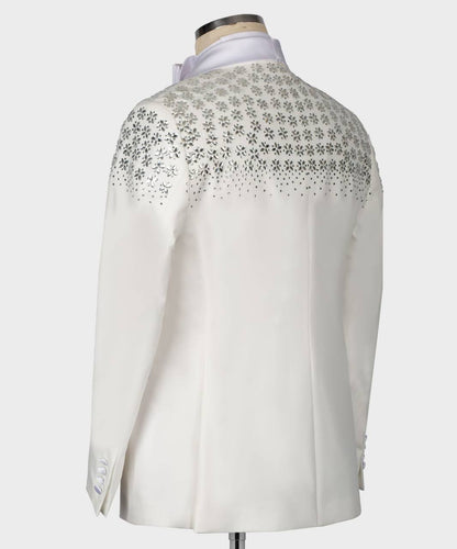 Men's Tuxedo, Cream, Beaded on Shoulder